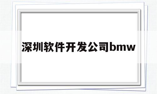 深圳软件开发公司bmw(shenz软件开发好公司)