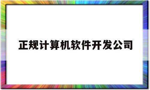 正规计算机软件开发公司(计算机软件开发公司有哪些)