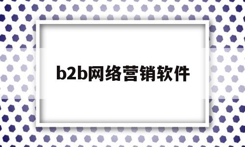 b2b网络营销软件(b2b网络营销软件的特点)