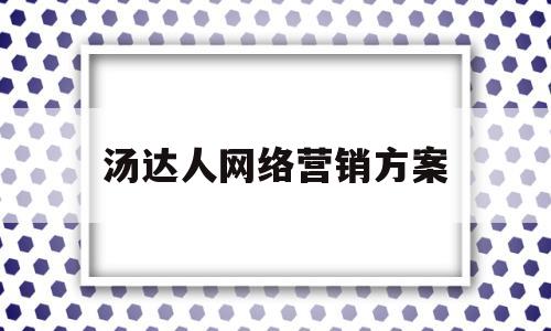 汤达人网络营销方案(汤达人营销策划案的范文)