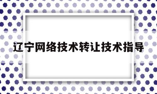 辽宁网络技术转让技术指导(网络技术转让合同模板)