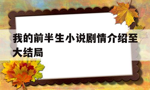 我的前半生小说剧情介绍至大结局(我的前半生小说剧情介绍至大结局视频)