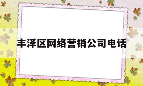 丰泽区网络营销公司电话(泉州市丰泽区网络信访中心)