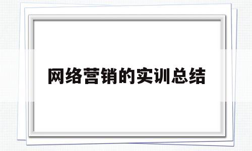 网络营销的实训总结(网络营销的实训总结与反思)