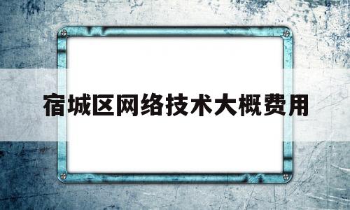 宿城区网络技术大概费用的简单介绍