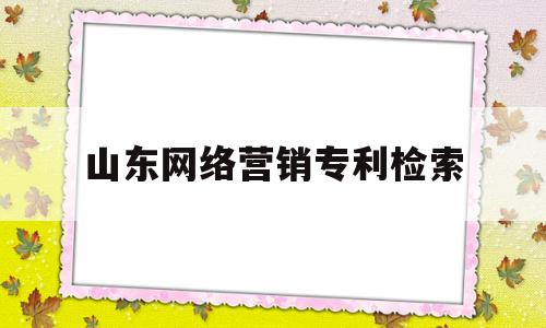 山东网络营销专利检索(中国专利信息网专利检索平台)