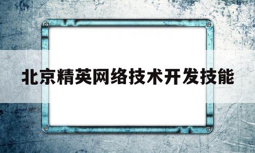 北京精英网络技术开发技能(北京精英计划教育咨询有限公司)