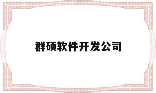 群硕软件开发公司(群硕软件开发有限公司)