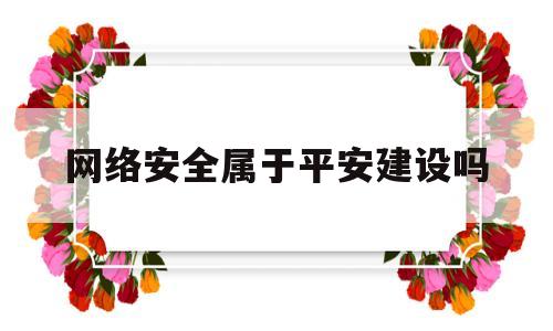 网络安全属于平安建设吗(网络安全隶属于哪项国家安全)