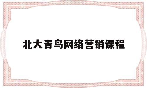 北大青鸟网络营销课程(北大青鸟网络专业有哪些)