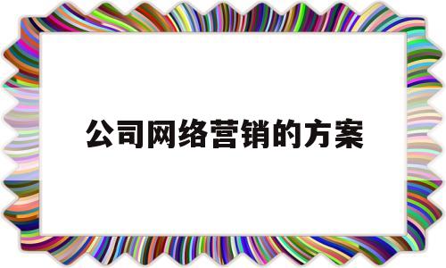 公司网络营销的方案(公司网络营销的方案思路)