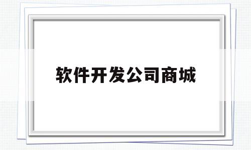 软件开发公司商城(软件开发公司主要做什么的)