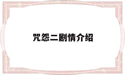 咒怨二剧情介绍(咒怨2剧情完整解析)