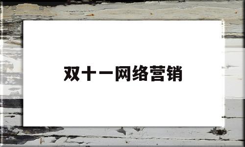 双十一网络营销(双十一网络营销活动策划方案)