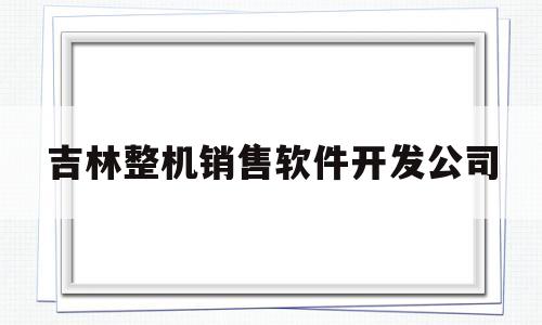 吉林整机销售软件开发公司(吉林售前最新招聘信息)