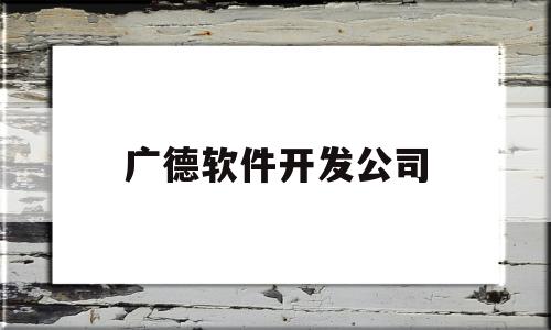 广德软件开发公司(广德软件开发公司排名)