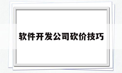 软件开发公司砍价技巧(软件开发公司销售怎么做)