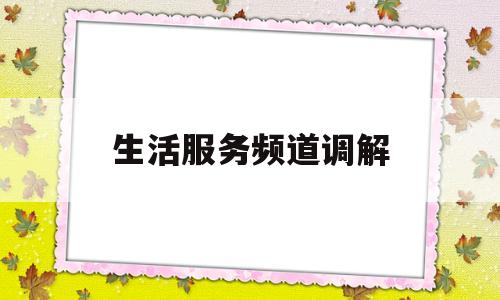 生活服务频道调解(生活服务频道是几台)