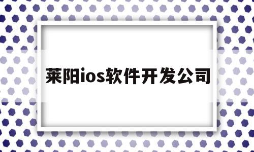 莱阳ios软件开发公司(烟台app开发公司哪家好)