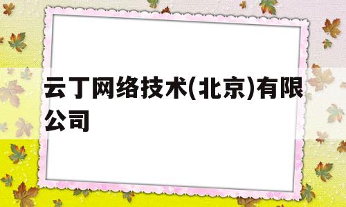 云丁网络技术(北京)有限公司(云丁网络技术北京有限公司 陈彬)