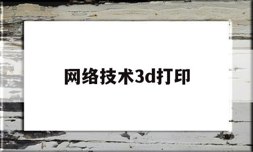 网络技术3d打印(网络技术3d打印是什么)