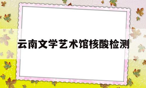 云南文学艺术馆核酸检测(云南文学艺术馆需要门票吗)