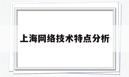 上海网络技术特点分析(上海网络科技公司是干什么的)