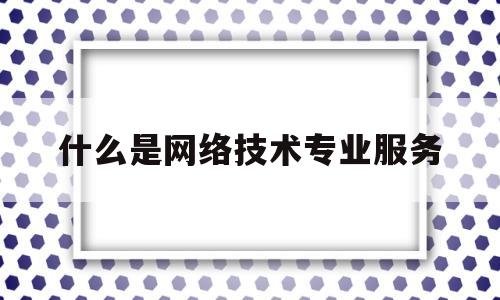 什么是网络技术专业服务(什么是网络技术专业服务业)