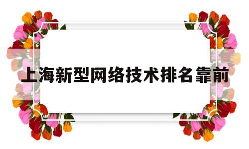 上海新型网络技术排名靠前(上海新型网络技术排名靠前的公司)