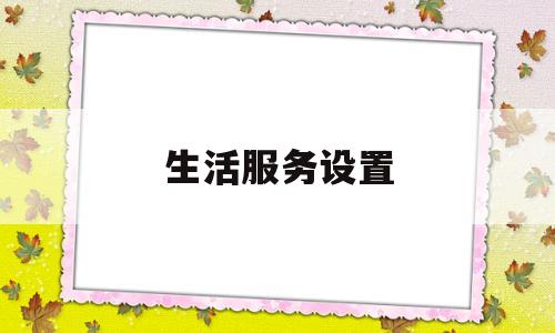 生活服务设置(生活服务怎么打开)