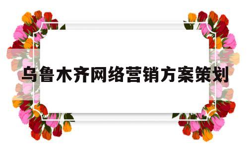 乌鲁木齐网络营销方案策划的简单介绍