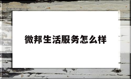 微邦生活服务怎么样(微邦网络科技有限公司)