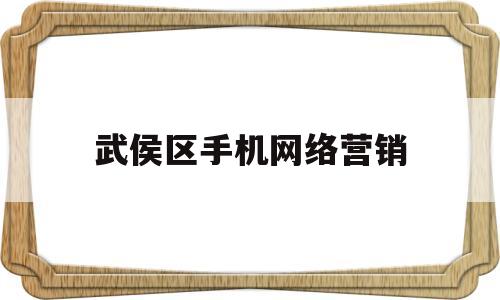 武侯区手机网络营销(智能手机网络营销)