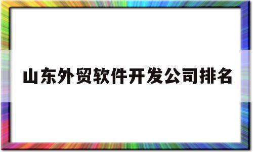 山东外贸软件开发公司排名(山东外贸百强企业名单)