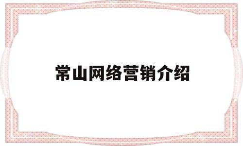 常山网络营销介绍(网络营销分析怎么写)