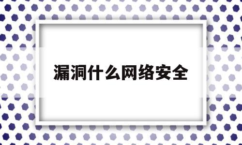 漏洞什么网络安全(网络安全警示教育片)