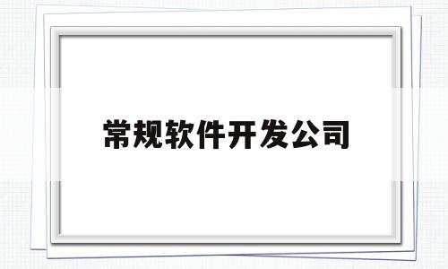 常规软件开发公司(开发软件开发公司)