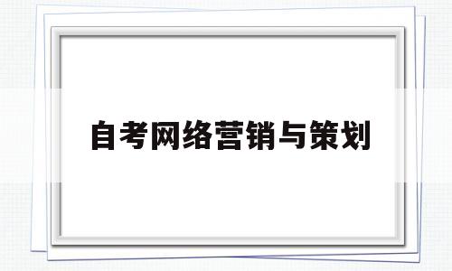 自考网络营销与策划(自考网络营销与策划真题)