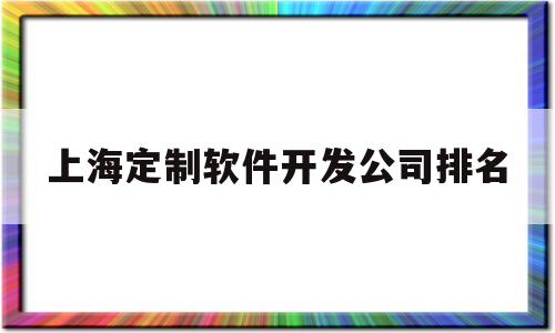 上海定制软件开发公司排名(上海软件定制服务公司)