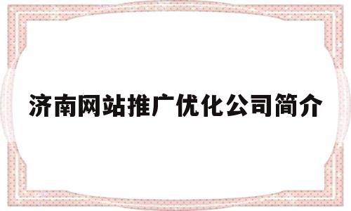 济南网站推广优化公司简介(山东公司网站推广优化)