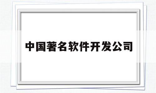 中国著名软件开发公司(中国最大的软件开发公司名字有哪些)