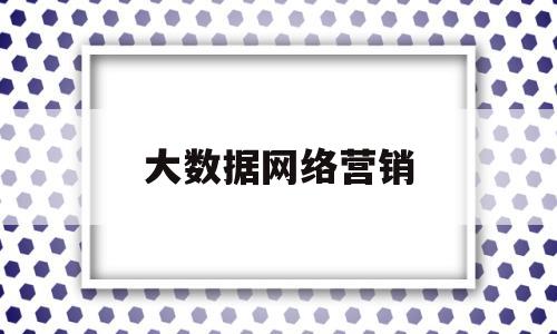 大数据网络营销(大数据网络营销方向)