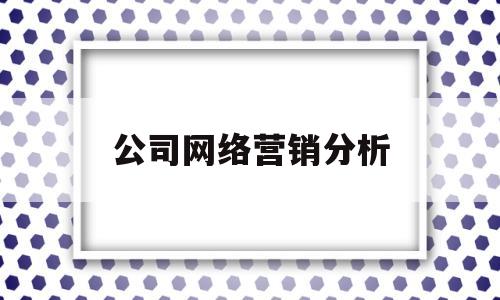 公司网络营销分析(公司网络营销现状分析)