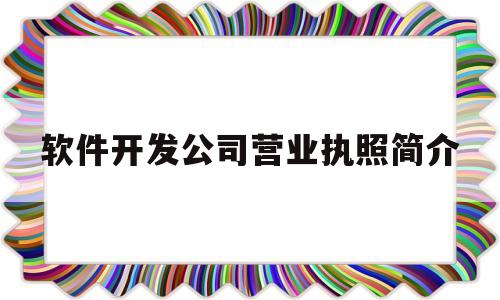 软件开发公司营业执照简介(营业范围 软件开发)