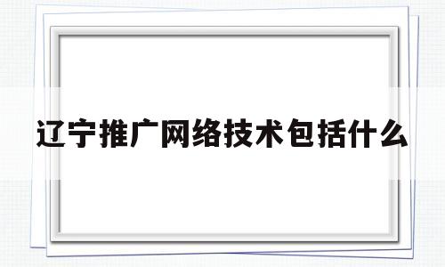 辽宁推广网络技术包括什么(辽宁互联网广告创意)