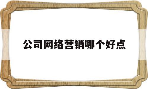 公司网络营销哪个好点(网络营销公司是什么意思)