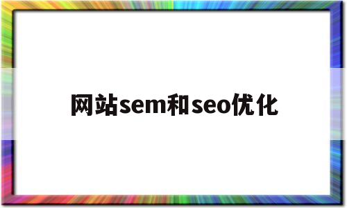 网站sem和seo优化(seo和sem优化效果区别)