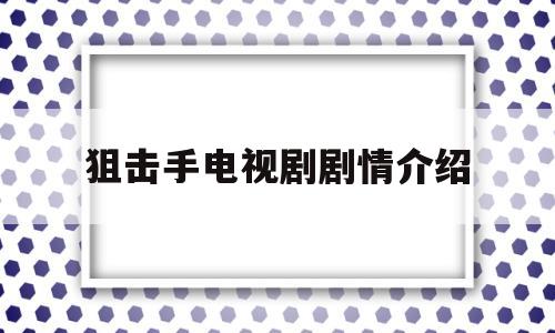 狙击手电视剧剧情介绍(狙击手剧集介绍)