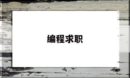 编程求职(编程求职软件)