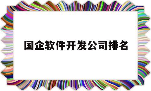 国企软件开发公司排名(国企软件开发公司排名)